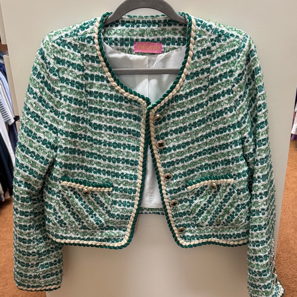 Chic Green Tweed Jacket